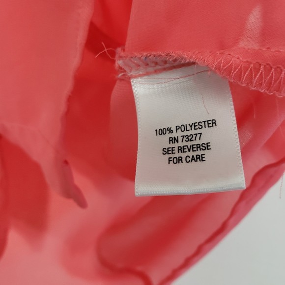 Candie's Women's Hi Low Long Sleeve Sheer Button Down Blouse, Size Large - Picture 7 of 10